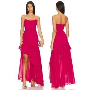 NBD Lerry Gown Strapless Ruffle Party Statement Evening Cocktail Party Gala S